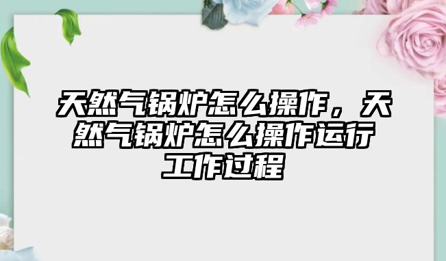 天然氣鍋爐怎么操作，天然氣鍋爐怎么操作運行工作過程