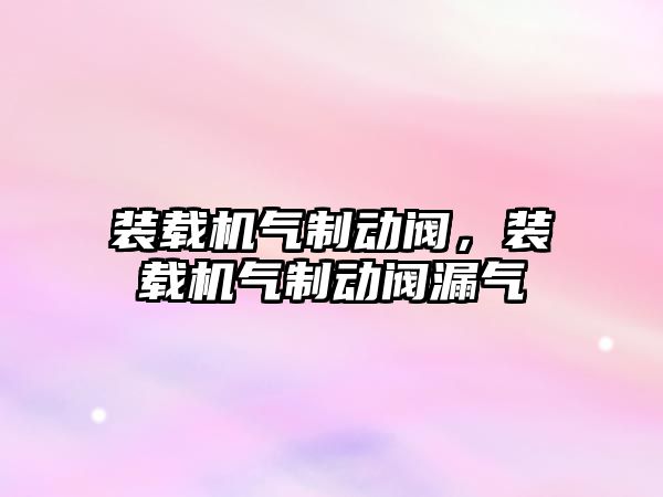 裝載機氣制動閥，裝載機氣制動閥漏氣