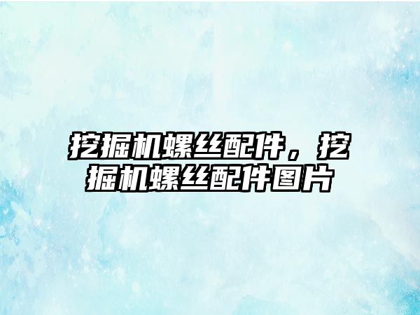 挖掘機螺絲配件，挖掘機螺絲配件圖片