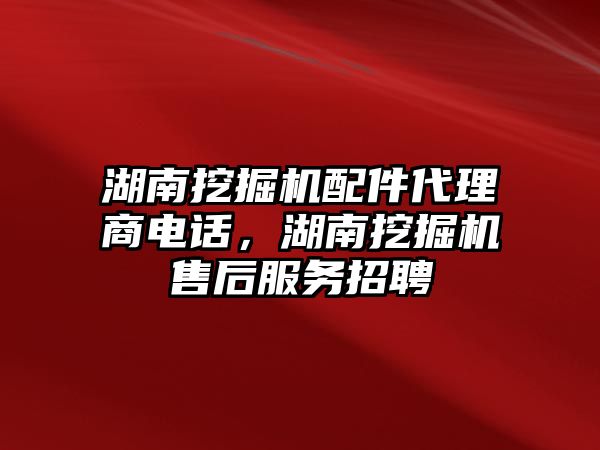 湖南挖掘機配件代理商電話，湖南挖掘機售后服務(wù)招聘