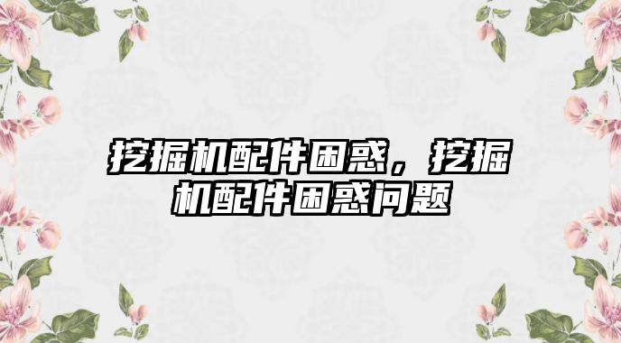 挖掘機配件困惑，挖掘機配件困惑問題