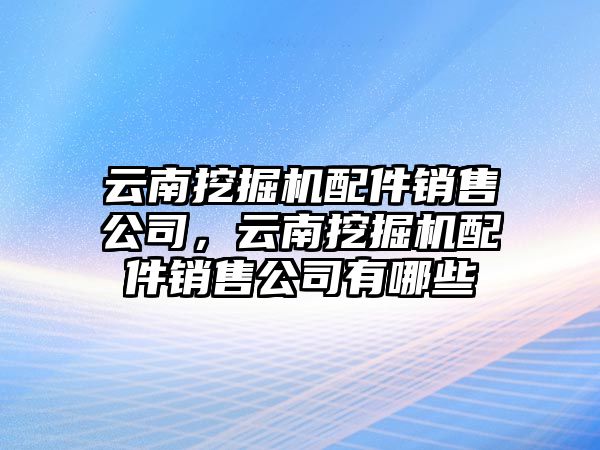 云南挖掘機配件銷售公司，云南挖掘機配件銷售公司有哪些