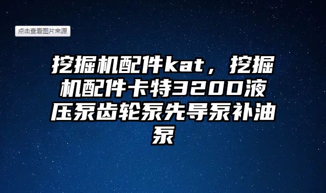 挖掘機配件kat，挖掘機配件卡特320D液壓泵齒輪泵先導(dǎo)泵補油泵