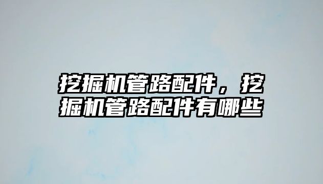 挖掘機管路配件，挖掘機管路配件有哪些