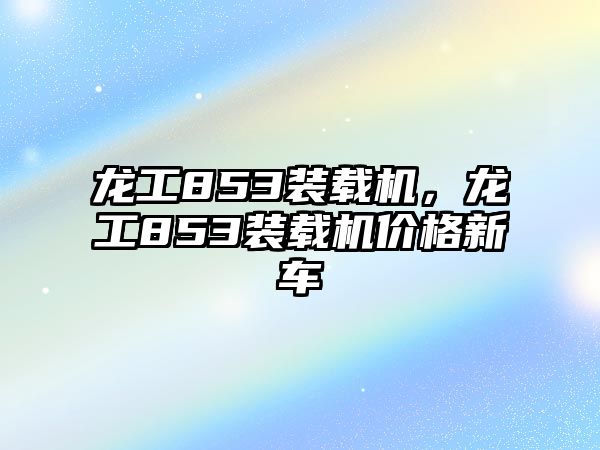 龍工853裝載機(jī)，龍工853裝載機(jī)價格新車