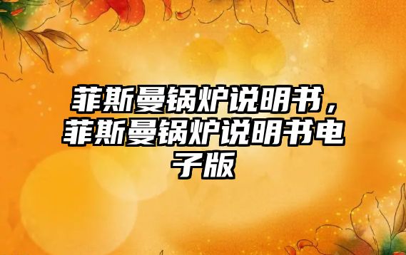 菲斯曼鍋爐說明書，菲斯曼鍋爐說明書電子版