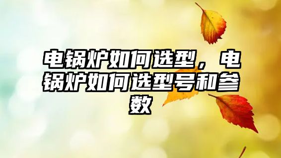 電鍋爐如何選型，電鍋爐如何選型號和參數(shù)