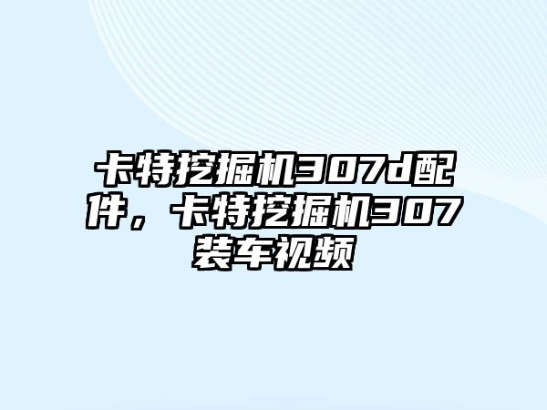 卡特挖掘機307d配件，卡特挖掘機307裝車視頻