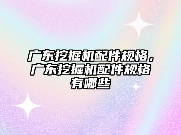 廣東挖掘機配件規(guī)格，廣東挖掘機配件規(guī)格有哪些