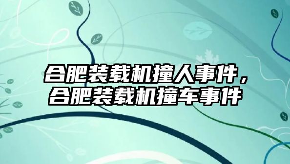 合肥裝載機撞人事件，合肥裝載機撞車事件