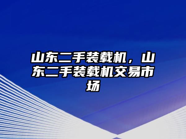 山東二手裝載機(jī)，山東二手裝載機(jī)交易市場(chǎng)