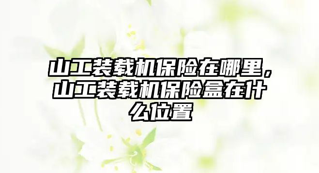 山工裝載機保險在哪里，山工裝載機保險盒在什么位置