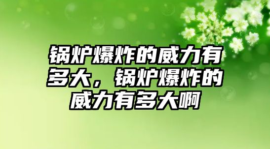 鍋爐爆炸的威力有多大，鍋爐爆炸的威力有多大啊