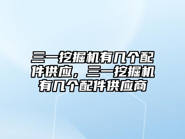 三一挖掘機有幾個配件供應，三一挖掘機有幾個配件供應商