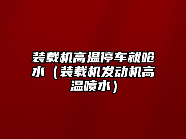 裝載機高溫停車就嗆水（裝載機發(fā)動機高溫噴水）