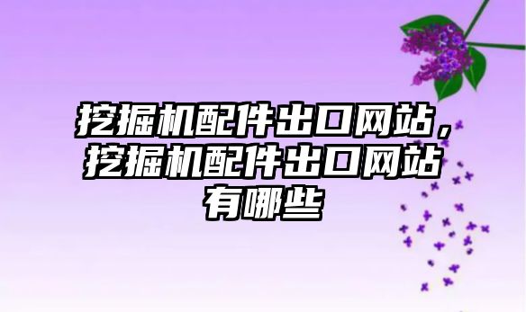 挖掘機配件出口網(wǎng)站，挖掘機配件出口網(wǎng)站有哪些