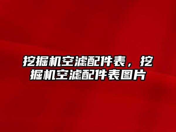 挖掘機空濾配件表，挖掘機空濾配件表圖片