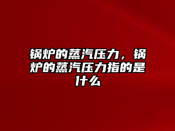 鍋爐的蒸汽壓力，鍋爐的蒸汽壓力指的是什么