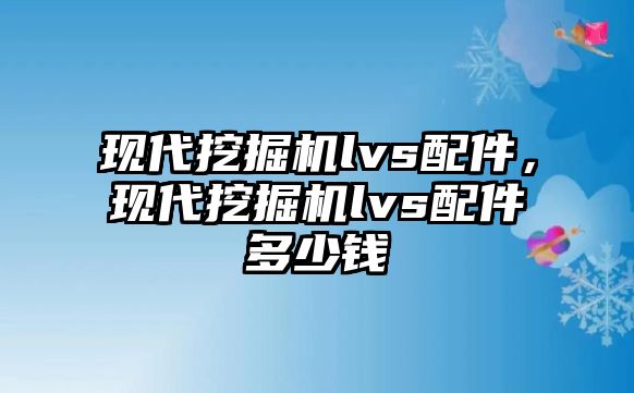 現(xiàn)代挖掘機lvs配件，現(xiàn)代挖掘機lvs配件多少錢