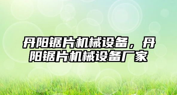 丹陽鋸片機械設備，丹陽鋸片機械設備廠家