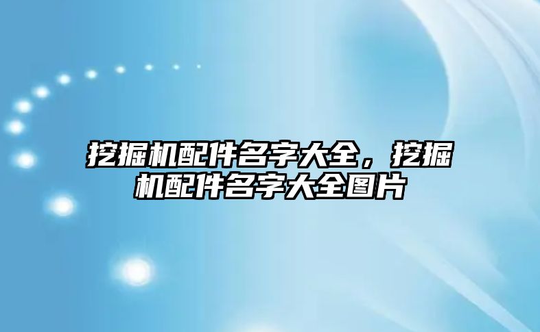 挖掘機配件名字大全，挖掘機配件名字大全圖片