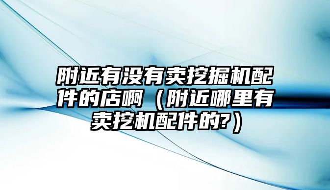 附近有沒有賣挖掘機(jī)配件的店?。ǜ浇睦镉匈u挖機(jī)配件的?）