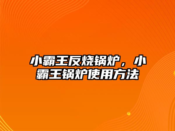 小霸王反燒鍋爐，小霸王鍋爐使用方法