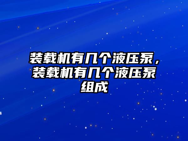 裝載機(jī)有幾個(gè)液壓泵，裝載機(jī)有幾個(gè)液壓泵組成