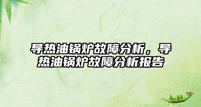 導熱油鍋爐故障分析，導熱油鍋爐故障分析報告