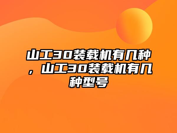 山工30裝載機有幾種，山工30裝載機有幾種型號