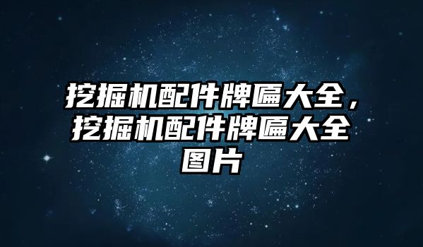 挖掘機配件牌匾大全，挖掘機配件牌匾大全圖片