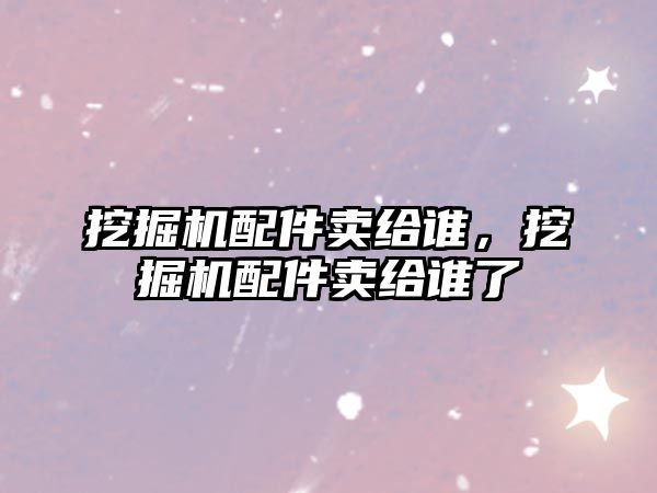 挖掘機(jī)配件賣給誰，挖掘機(jī)配件賣給誰了