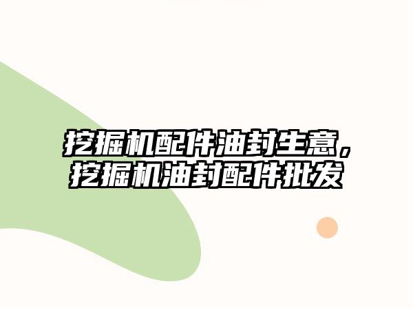 挖掘機配件油封生意，挖掘機油封配件批發(fā)