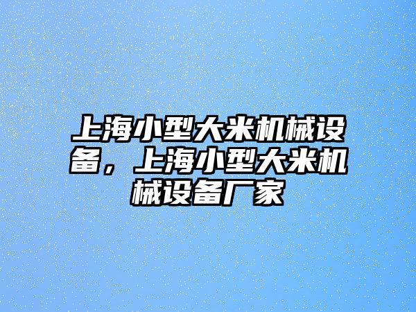 上海小型大米機械設備，上海小型大米機械設備廠家