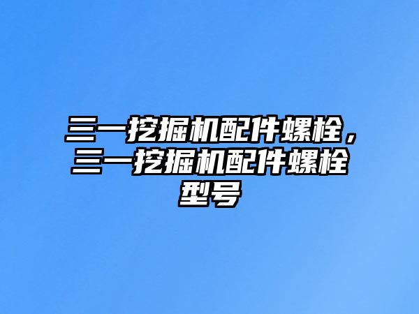 三一挖掘機配件螺栓，三一挖掘機配件螺栓型號