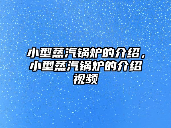 小型蒸汽鍋爐的介紹，小型蒸汽鍋爐的介紹視頻