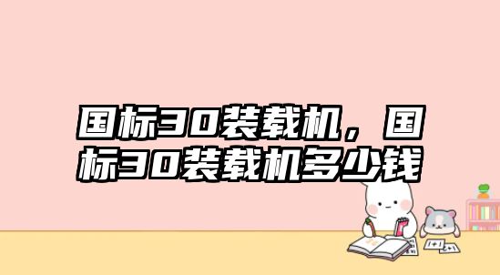 國標(biāo)30裝載機(jī)，國標(biāo)30裝載機(jī)多少錢