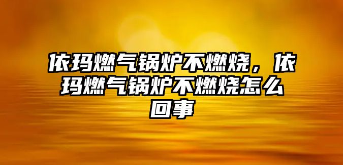 依瑪燃?xì)忮仩t不燃燒，依瑪燃?xì)忮仩t不燃燒怎么回事