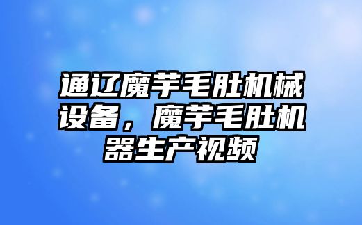 通遼魔芋毛肚機(jī)械設(shè)備，魔芋毛肚機(jī)器生產(chǎn)視頻