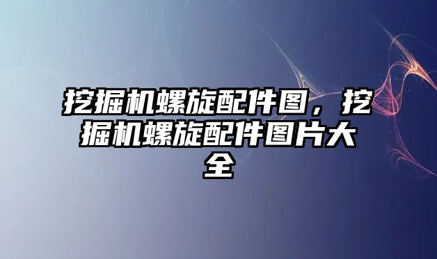 挖掘機螺旋配件圖，挖掘機螺旋配件圖片大全