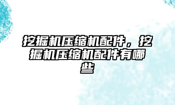 挖掘機壓縮機配件，挖掘機壓縮機配件有哪些