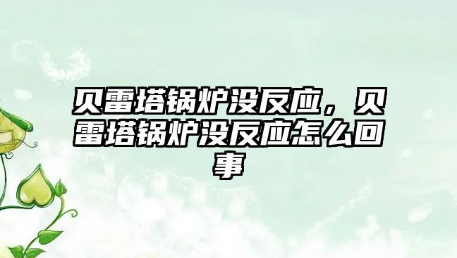 貝雷塔鍋爐沒反應，貝雷塔鍋爐沒反應怎么回事