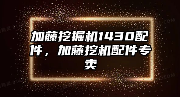 加藤挖掘機1430配件，加藤挖機配件專賣