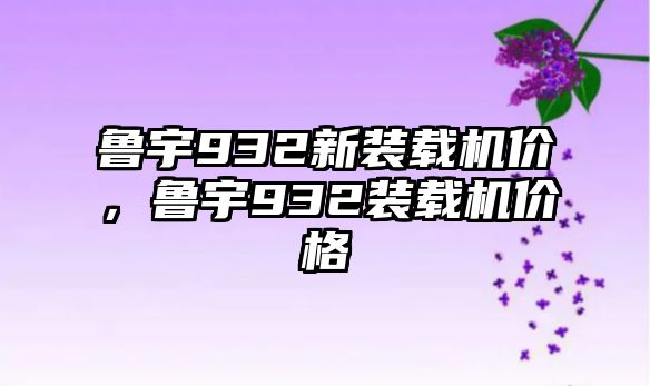 魯宇932新裝載機(jī)價(jià)，魯宇932裝載機(jī)價(jià)格