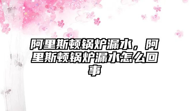 阿里斯頓鍋爐漏水，阿里斯頓鍋爐漏水怎么回事