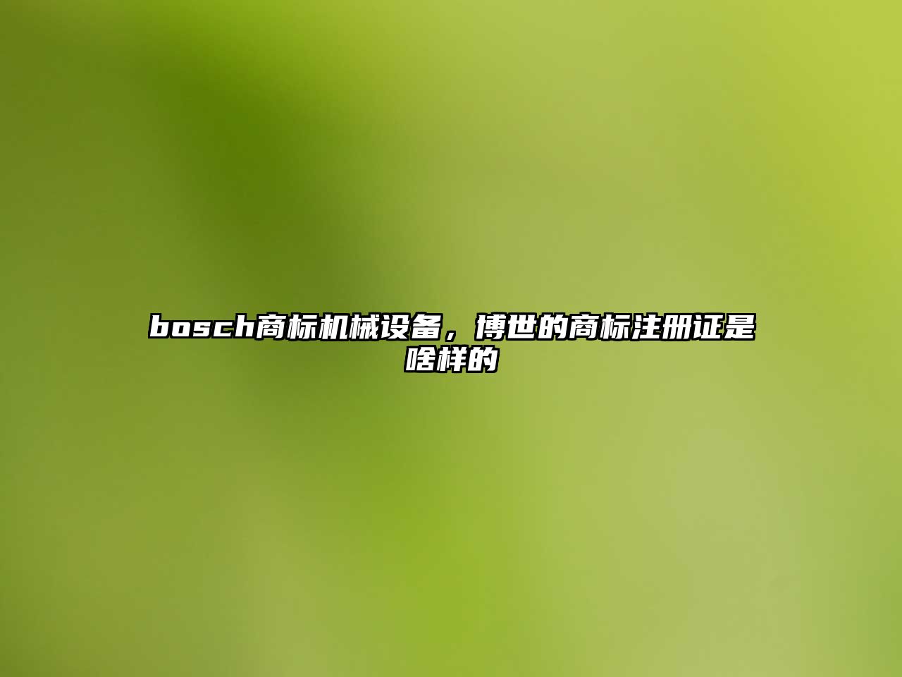 bosch商標(biāo)機(jī)械設(shè)備，博世的商標(biāo)注冊證是啥樣的