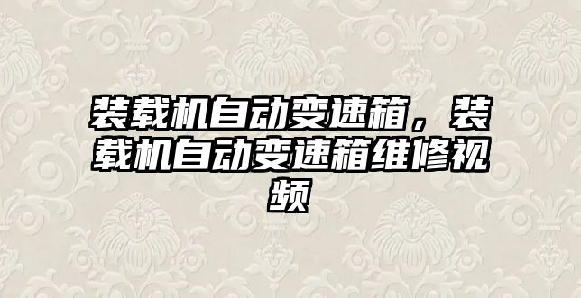 裝載機自動變速箱，裝載機自動變速箱維修視頻