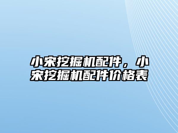 小宋挖掘機配件，小宋挖掘機配件價格表