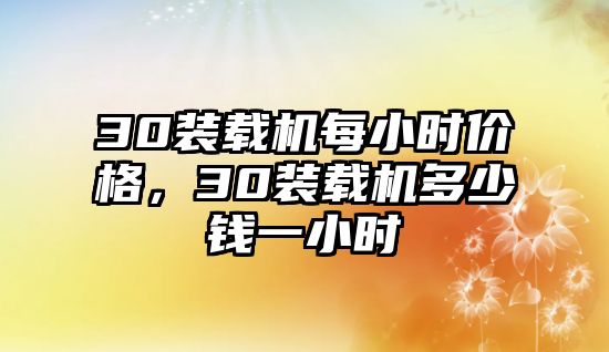 30裝載機(jī)每小時價格，30裝載機(jī)多少錢一小時