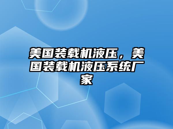 美國裝載機液壓，美國裝載機液壓系統(tǒng)廠家